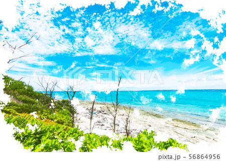 海 綺麗 沖縄県 美しいのイラスト素材