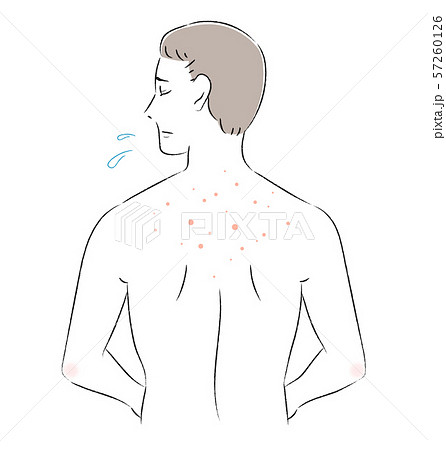 ベクター 後ろ姿 男性 背中のイラスト素材