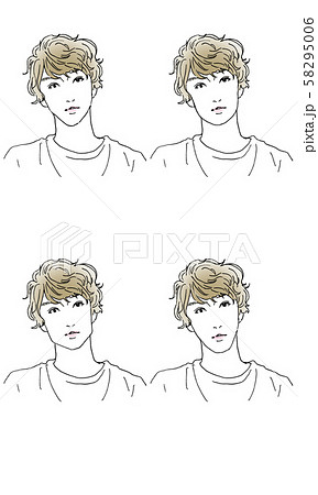 メンズ イラスト ヘアスタイル 髪型のイラスト素材