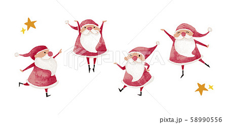 踊るサンタの写真素材