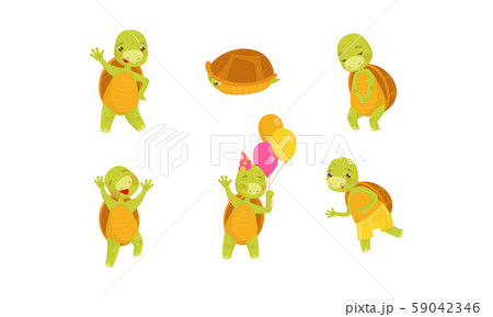 かめ カメ ダンス 踊るのイラスト素材