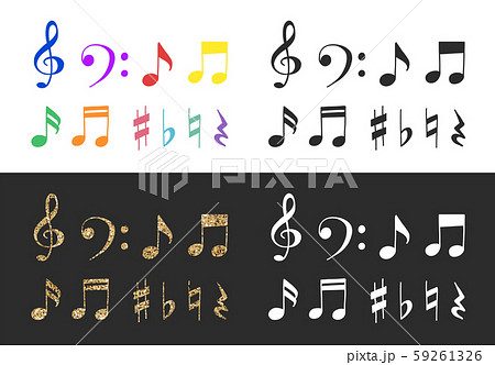 音楽記号のベクターイラストセット オーケストのイラスト素材