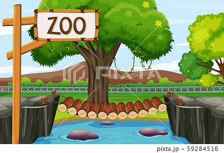 動物園 背景のイラスト素材 Pixta