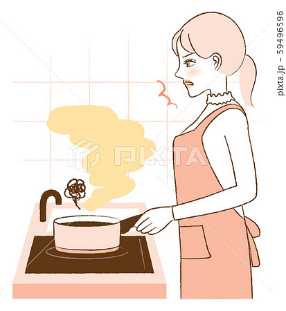 女性 料理 失敗 焦げるのイラスト素材 女性 料理 失敗 焦げるのイラスト素材
