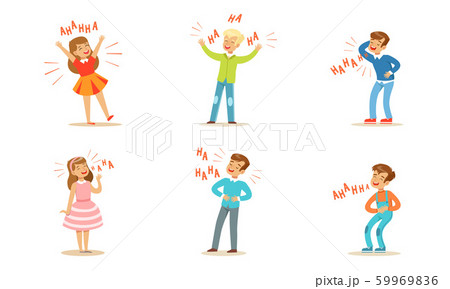 笑いのイラスト素材