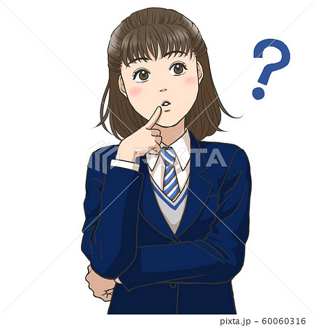 女子高生 冬 冬服 高校生のイラスト素材