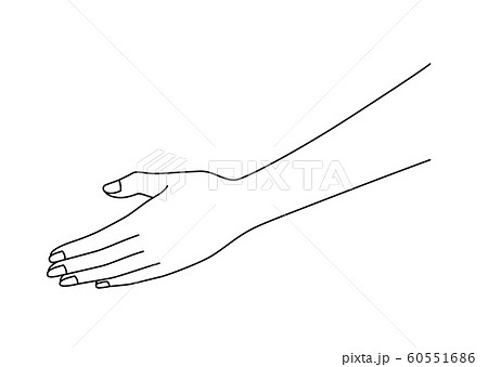 女の子 ポーズ 手 差し出すのイラスト素材