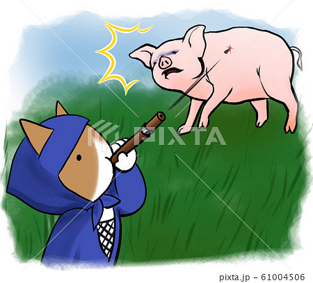 ブタ キャラクター 豚 キャラの写真素材