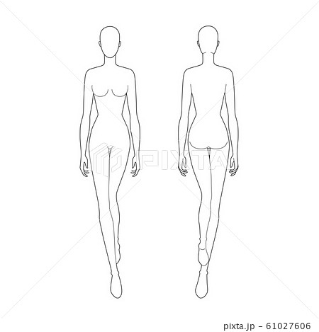 Womans figure sketch for technical drawing with... - Stock Illustration  [61027627] - PIXTA
