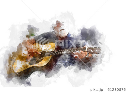 アコギ 男のイラスト素材