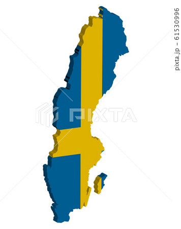 スウェーデン地図のイラスト素材