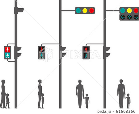 歩行者専用信号 赤信号 信号機 信号のイラスト素材