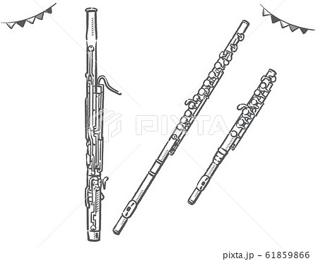 フルート 楽器 木管 ピッコロの写真素材