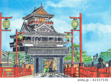 水彩画 城 建物 水彩のイラスト素材 - PIXTA