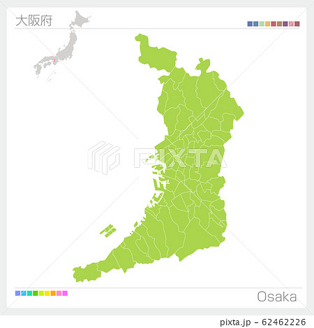 大阪 大阪府 地図 ベクターのイラスト素材