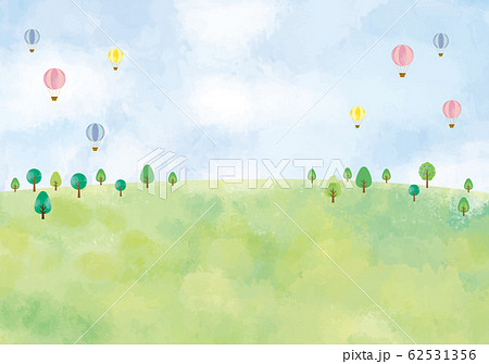 熱気球 空 イラスト 手書きのイラスト素材 Pixta