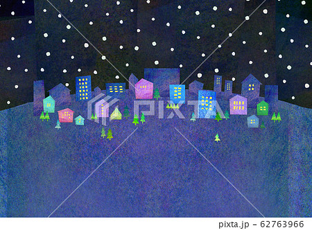 夜 冬 雪 夜空のイラスト素材 Pixta