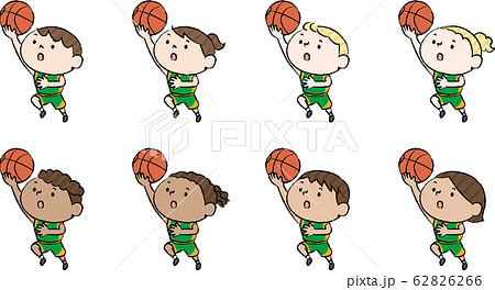バスケットボール スポーツ バスケ ミニバスのイラスト素材