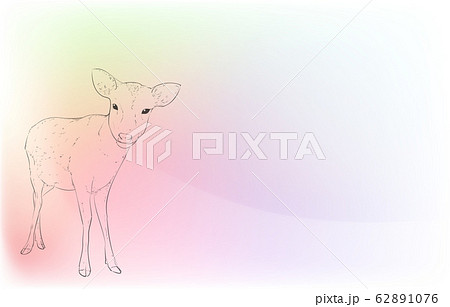 奈良 奈良公園 しか 鹿のイラスト素材