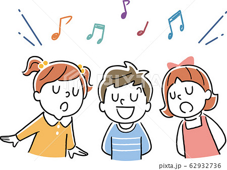 合唱 歌う 小学生 音楽のイラスト素材