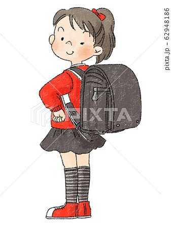 人物 子供 小学生 女の子のイラスト素材