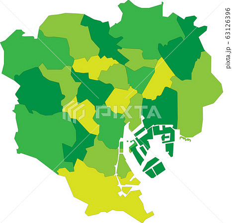 23区 東京23区 ベクター 地図のイラスト素材