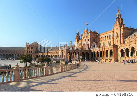 スペイン広場plaza De Espana Spain Sevilla の写真素材