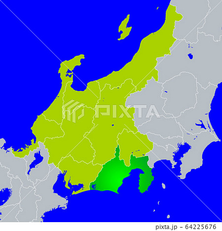 ベクター 地図 地方 東海地方のイラスト素材