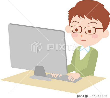 パソコン作業のイラスト素材