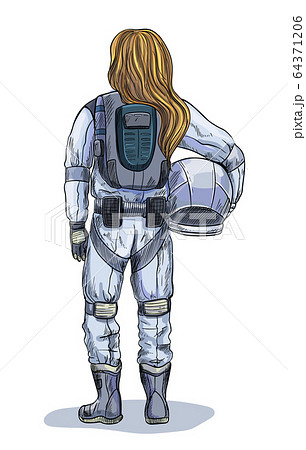 宇宙飛行士 ヘルメット かぶと 宇宙服のイラスト素材