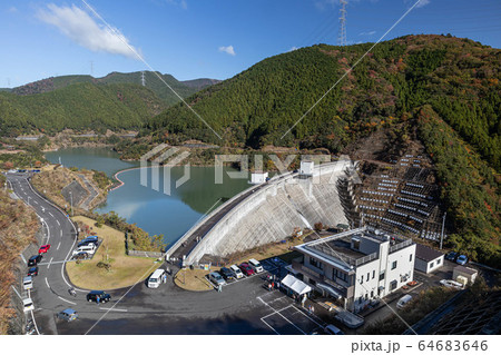 かわせみ湖 太田川ダムの写真素材