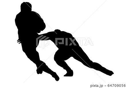 ラグビー タックル イラスト スポーツのイラスト素材