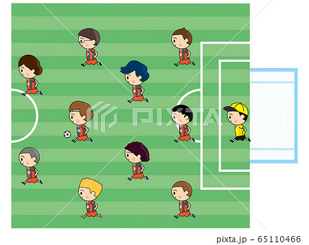 サッカー日本代表のイラスト素材