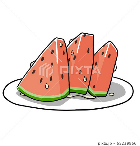 スイカ ７月 ８月 果物のイラスト素材