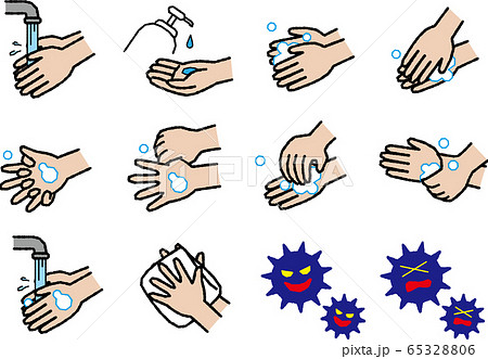 正しい手洗いのイラスト素材