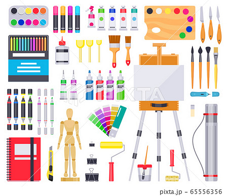Paints And Brushes For Artists And Architects Creative Hobby Tools