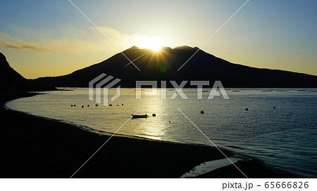 ダイヤモンド桜島の写真素材