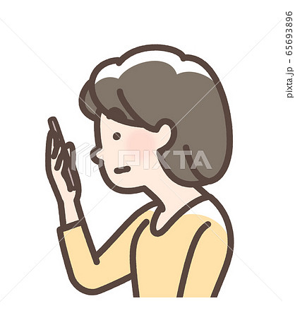 スマホ首の写真素材