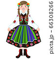 スウェーデンの民族衣装を着た女性のイラスト素材