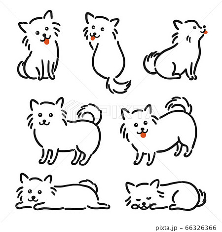 動物 振り向く ペット 犬のイラスト素材