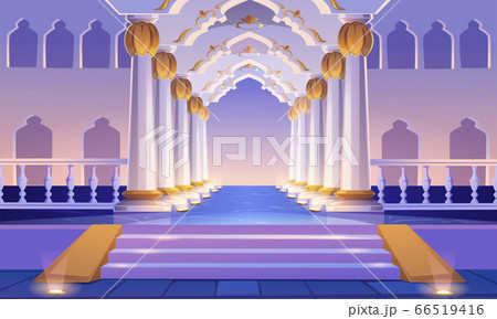 回廊 廊下 通廊 城のイラスト素材