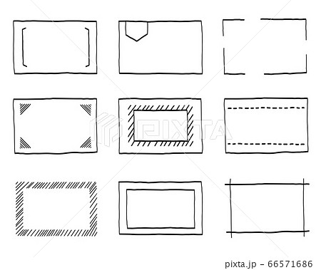 フレーム 囲み 線 手書きのイラスト素材