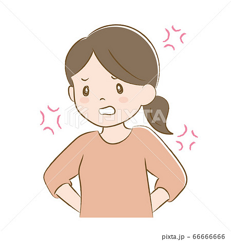 お母さん 母 怒る 激怒のイラスト素材