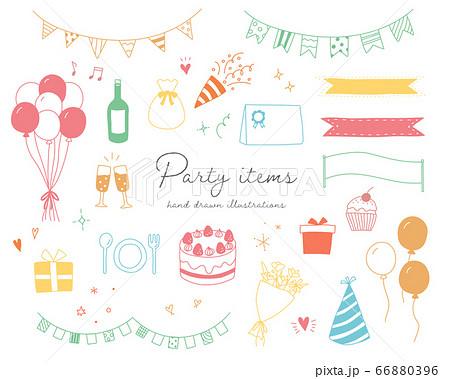ケーキ 誕生日 イラスト 手書き 祝い かわいいのイラスト素材 Pixta