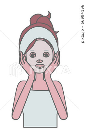 フェイスパックのイラスト素材