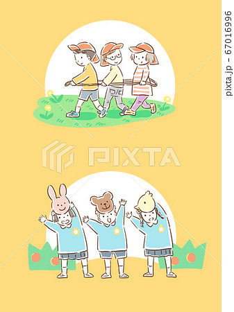 電車ごっこのイラスト素材