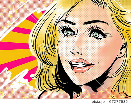 女 アメコミのイラスト素材