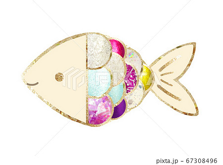 ウロコ 鱗 魚のイラスト素材