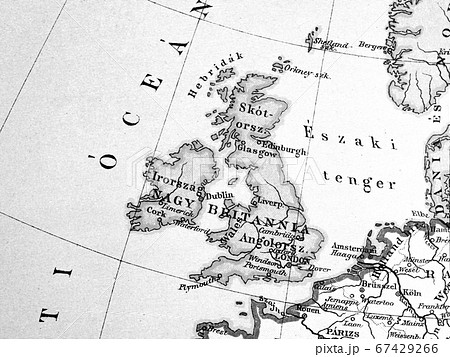 ヨーロッパ 地図 欧州 古地図 アンティークの写真素材