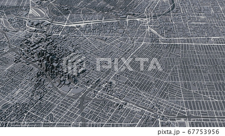 ロサンゼルス市街地のイラスト素材